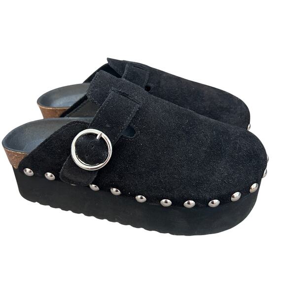 Jeffrey Campbell Celestine Black Suede Silver Slip-On Flats Womens Size 38 NEW - Picture 1 of 10
